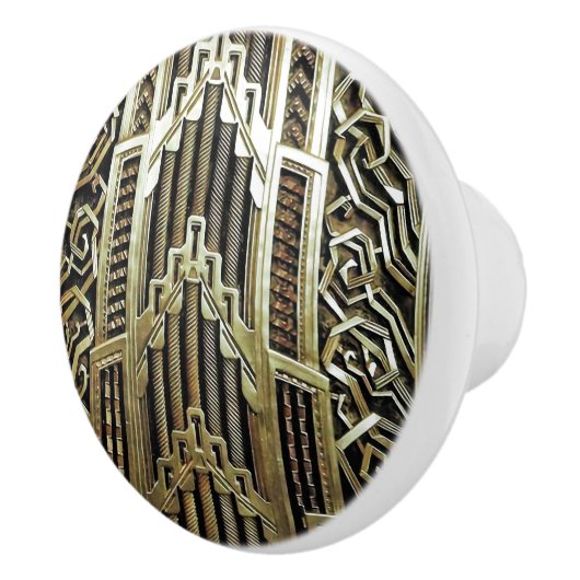 Metallic art nouveau design, , elegant, chic, keramische knop (Rechts)