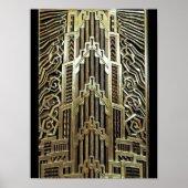 Metallic art nouveau design, , elegant, chic, poster (Voorkant)