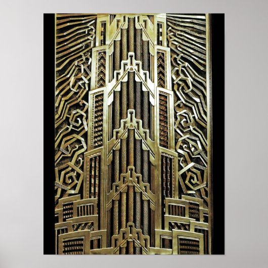 Metallic art nouveau design, , elegant, chic, poster (Voorkant)