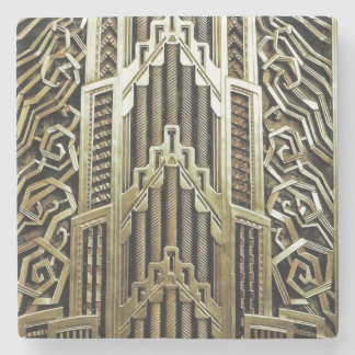 Metallic art nouveau design, , elegant, chic, stenen onderzetter