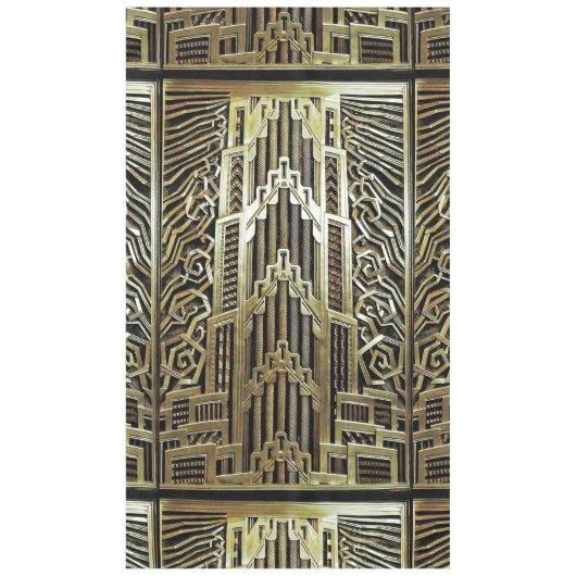 Metallic art nouveau design, , elegant, chic, tafelkleed (Voorkant)