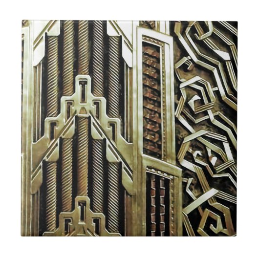 Metallic art nouveau design, , elegant, chic, tegeltje (Voorkant)