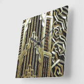 Metallic art nouveau design, , elegant, chic, vierkante klok (Hoek)