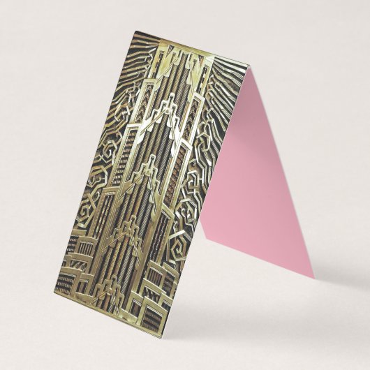 Metallic art nouveau design, , elegant, chic, visitekaartje (Voorkant)