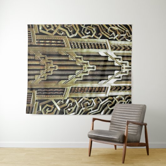 Metallic art nouveau design, , elegant, chic, wandkleed (In Situ (horizontaal))