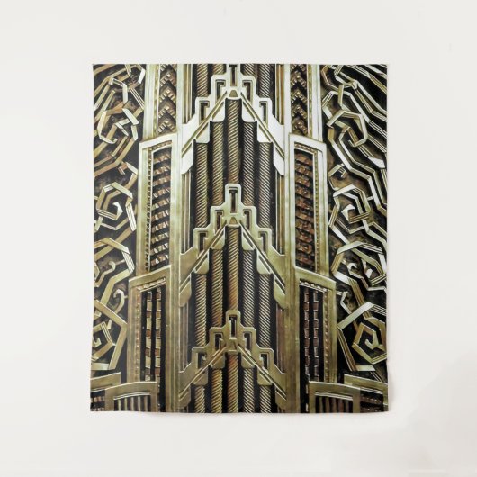 Metallic art nouveau design, , elegant, chic, wandkleed (Voorkant)