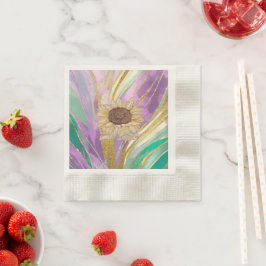 Metallic Art Zonnebloempapier Gecodeerde Cocktail Servet