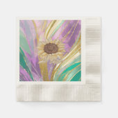 Metallic Art Zonnebloempapier Gecodeerde Cocktail Servet (Voorkant)