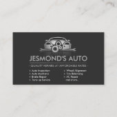 Metallic auto Silhouette - Mechanische automatisch Visitekaartje (Achterkant)