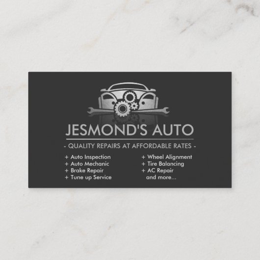 Metallic auto Silhouette - Mechanische automatisch Visitekaartje (Achterkant)