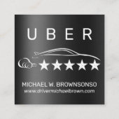 Metallic Automobile Service Car-driver Vierkante Visitekaartje (Achterkant)