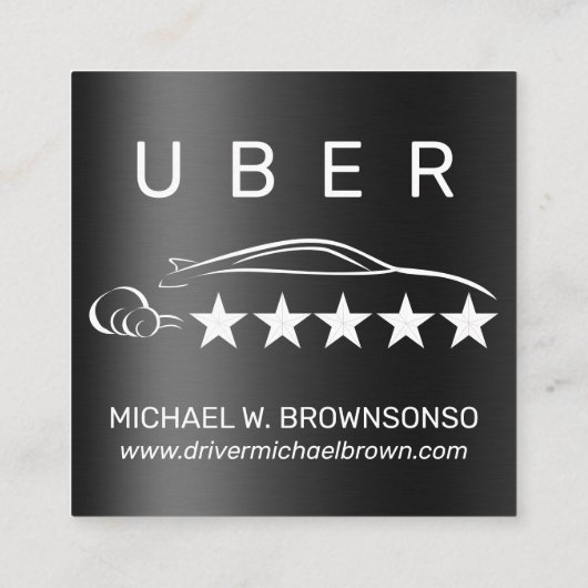 Metallic Automobile Service Car-driver Vierkante Visitekaartje (Achterkant)