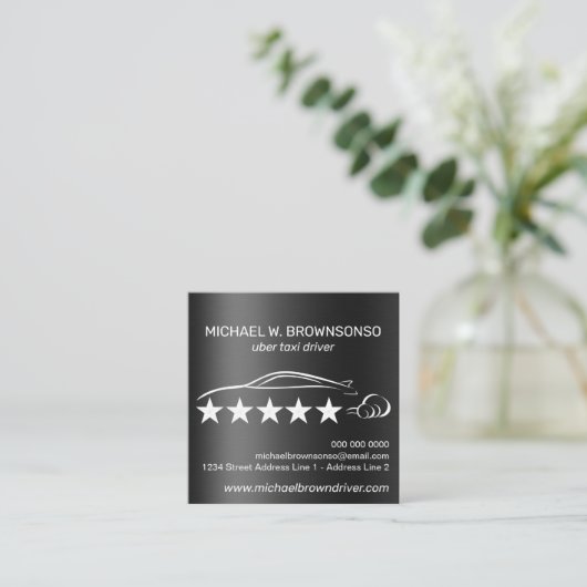 Metallic Automobile Service Car-driver Vierkante Visitekaartje (Staand voorkant)