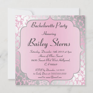 Metallic Baby roze bachelorette Kaart