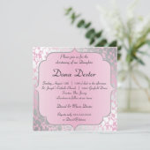 Metallic Baby roze baptisme Kaart (Staand voorkant)