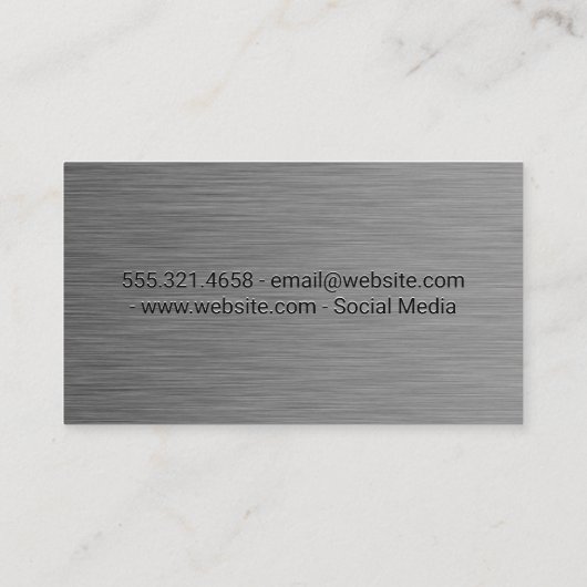 Metallic Background Butchers Knife Visitekaartje (Achterkant)