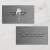 Metallic Background Butchers Knife Visitekaartje (Voorkant / Achterkant)