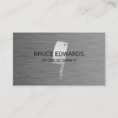 Metallic Background Butchers Knife Visitekaartje (Voorkant)