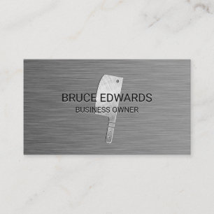 Metallic Background Butchers Knife Visitekaartje