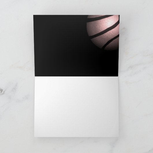 Metallic Baketball Black Hartelijk dank voor de co Bedankkaart (Binnen)