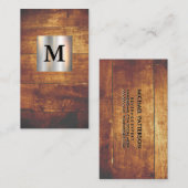 Metallic Banner Monogram | Hardwood Visitekaartje (Voorkant / Achterkant)