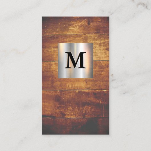 Metallic Banner Monogram | Hardwood Visitekaartje (Voorkant)