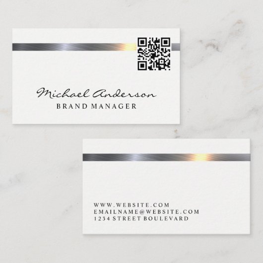 Metallic Bar | QR-code Visitekaartje (Voorkant / Achterkant)