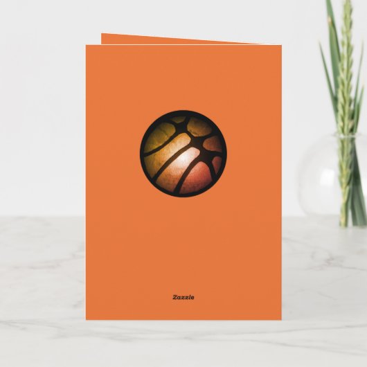 Metallic Basketbal Gelukkige Verjaardag Foto Kaart (Achterkant)