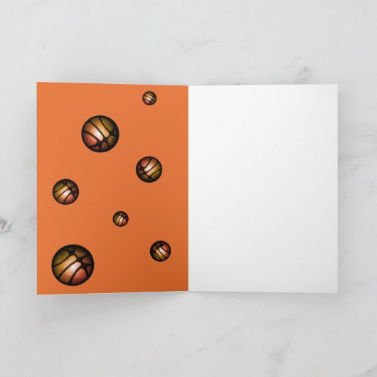 Metallic Basketbal Gelukkige Verjaardag Foto Kaart (Binnen)