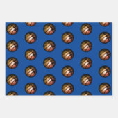 Metallic Basketball Kinder naam Birthday Wrappi Inpakpapier Vel (Voorkant 2)