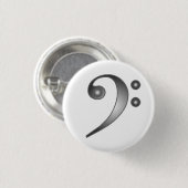 Metallic Bass Clef Ronde Button 3,2 Cm (Voorkant /achterkant)