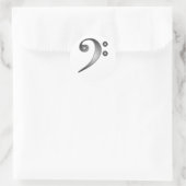 Metallic Bass Clef Ronde Sticker (Tas)