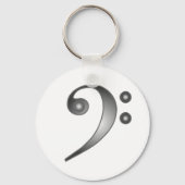 Metallic Bass Clef Sleutelhanger (Voorkant)