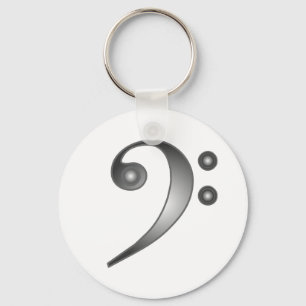 Metallic Bass Clef Sleutelhanger