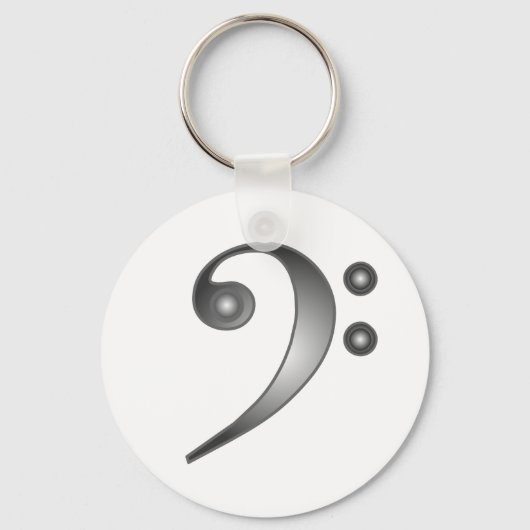 Metallic Bass Clef Sleutelhanger (Voorkant)