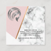 Metallic Beauty | QR Code | Roze | Marmer  Vierkante Visitekaartje (Achterkant)