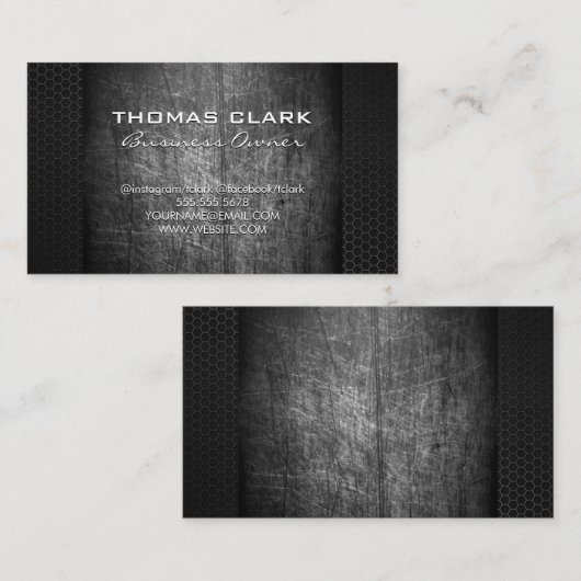 Metallic bekraste achtergrond visitekaartje (Voorkant / Achterkant)