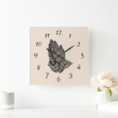 Metallic biddende handen vierkante klok (Huis)