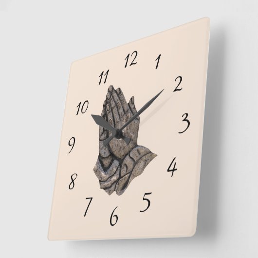 Metallic biddende handen vierkante klok (Hoek)