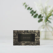 Metallic Black Champaign Gold Floral Lijst Vip Visitekaartje (Staand voorkant)