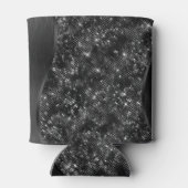 Metallic Black Glitter Personalized Blikjeskoeler (Achterkant)