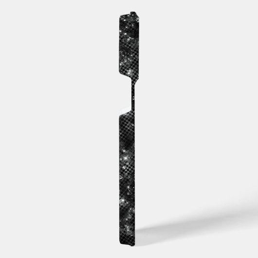 Metallic Black Glitter Personalized iPhone Hoesje (Rechterkant)