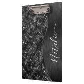 Metallic Black Glitter Personalized Klembord (Links)