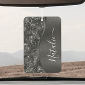 Metallic Black Glitter Personalized Luchtverfrisser