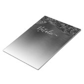 Metallic Black Glitter Personalized Notitieblok (Schuin)