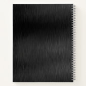 Metallic Black Glitter Personalized Notitieboek (Achterkant)