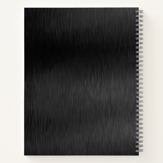 Metallic Black Glitter Personalized Notitieboek (Achterkant)