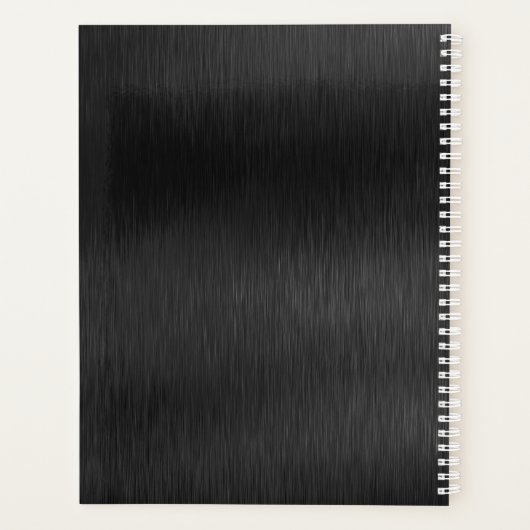 Metallic Black Glitter Personalized Planner (Achterkant)