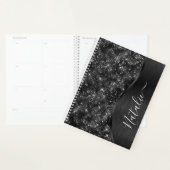 Metallic Black Glitter Personalized Planner (Display)