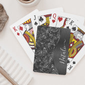Metallic Black Glitter Personalized Pokerkaarten
